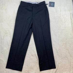 Kirkland Signature Men’s Black Dress Pants Flat Front Career Office Slacks 34x32